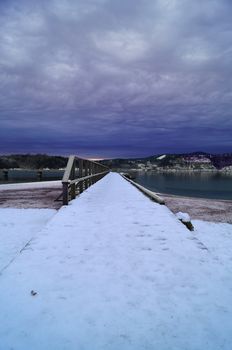 Beach and pier in Norway