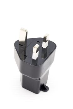 Power adapter socket electrical plug  on white background.
