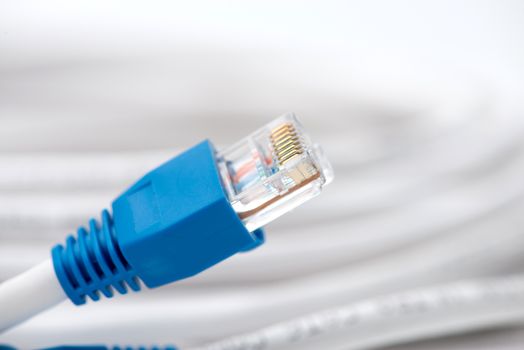 network cable with blue cover