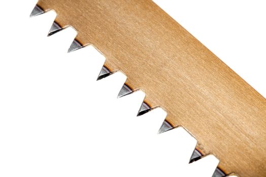 close up shot of a used sharp saw for wood