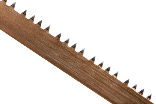 close up shot of a used sharp saw for wood