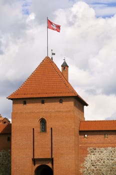 Tower of the medieval Trakai Castle, near Vilnius, Lithuania