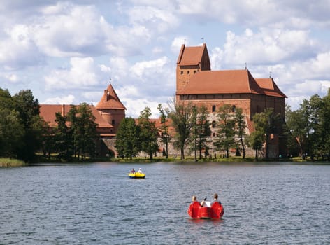 Trakai Castle near Vilnius, Lithuania, view from water