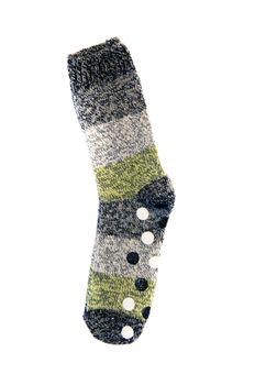 Close up look on wool socks on white background