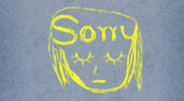 I'm really sorry . Easy brush illustration paint on grey textures background.