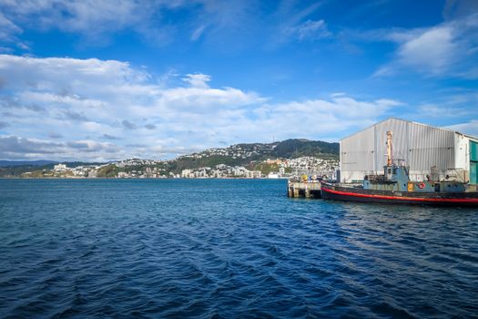 Wellington city harbour docks, New Zealand north Island