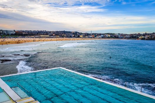 Bondi Beach landscape and swimming pool, Sidney, Australia