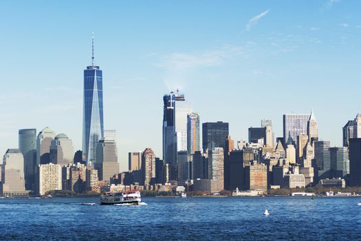 New York City skyline viewed from Liberty island