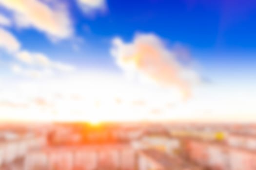 Sky clouds - soft lens bokeh image. Defocused background