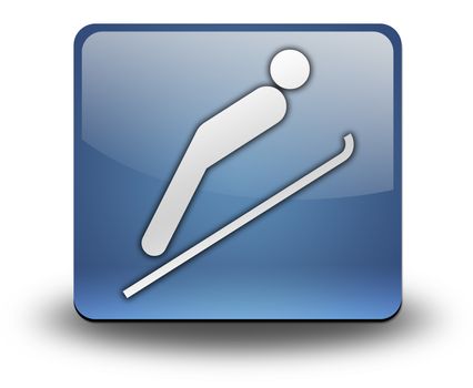 Icon, Button, Pictogram with Ski Jumping symbol