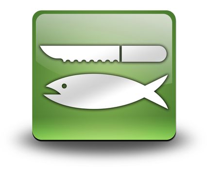 Icon, Button, Pictogram with Fish Cleaning symbol