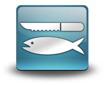 Icon, Button, Pictogram with Fish Cleaning symbol