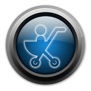 Icon, Button, Pictogram with Stroller symbol