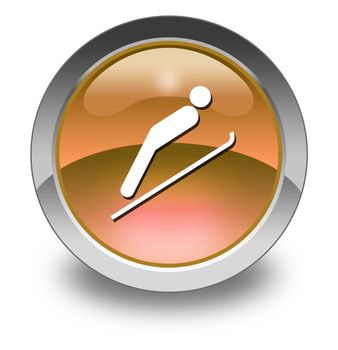Icon, Button, Pictogram with Ski Jumping symbol