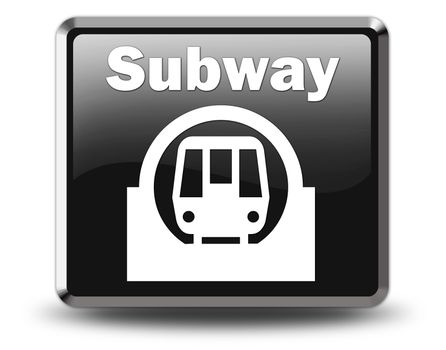 Icon, Button, Pictogram with Subway symbol