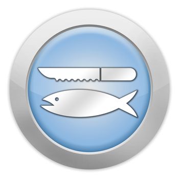 Icon, Button, Pictogram with Fish Cleaning symbol