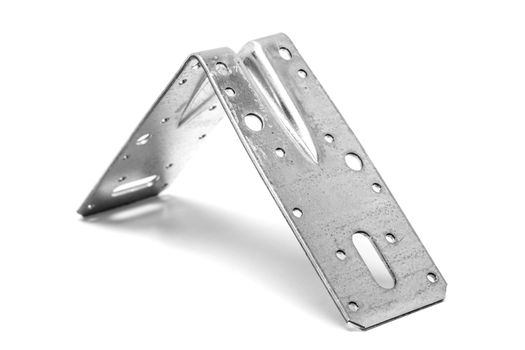 metal angle brackets isolated on white background