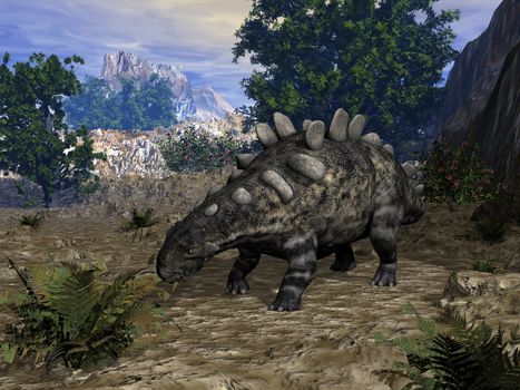 Chrichtonsaurus dinosaur ready to eat - 3D render