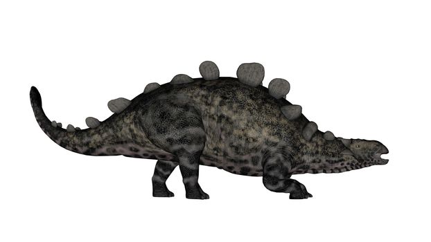 Chrichtonsaurus dinosaur walking isolated in white background - 3D render