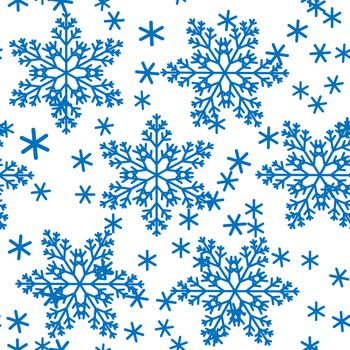 Abstract seamless background design cloth texture with snowflakes. Creative endless fabric pattern with shapes of small icy crystal shape. Simple soft graphic tile images for wallpaper.