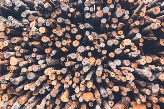 Pile firewood prepared for fireplace