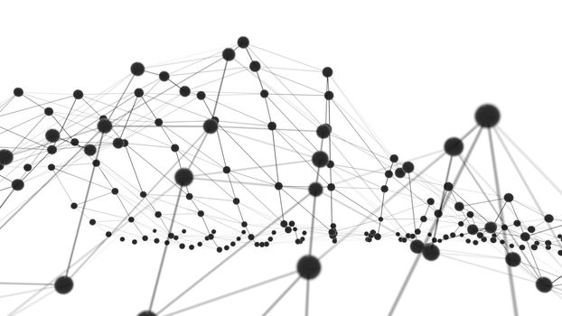 Concept of Network or Internet Communication. 3d illustration. White background