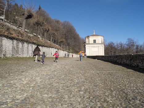 children at Sacro Monte of Varese, Varese, Lombardy Italy