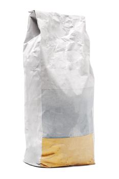 industrial cardboard bag, isolated on white background