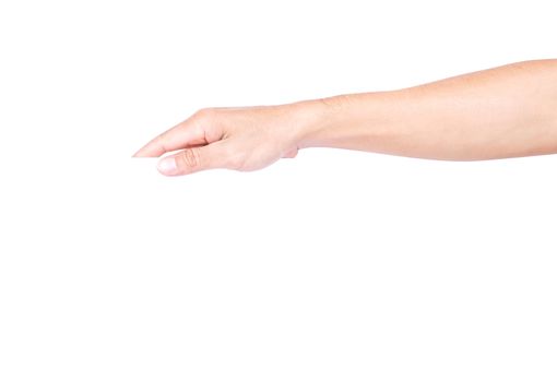 Hand holding blank white paper or box for advertise text, Clipping path