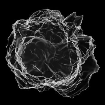 Abstract mesh on dark background. X-ray image of abstract sphere on black background. 3d illustration