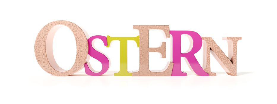 3d illustration of the word easter in german language