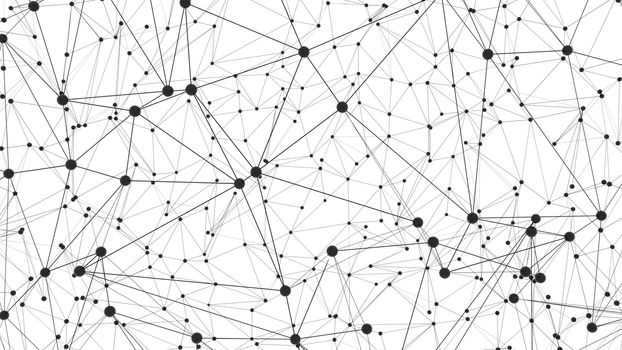 Global network connections with points and lines. Wireframe 3d illustration