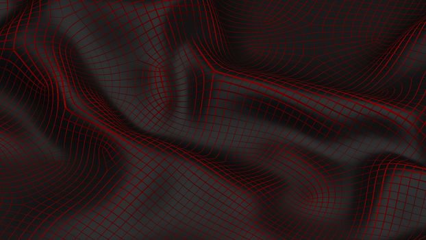 3D Illustration Abstract Black Background with Glare and with the Red