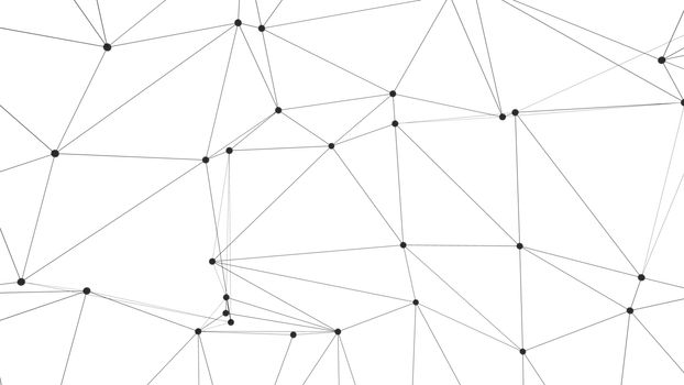 Global network connections with points and lines. Wireframe 3d illustration