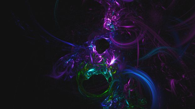 Abstract fractal light background. Digital 3d rendering backdrop. 8K resolution