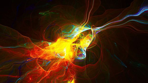 Abstract fractal light background. Digital 3d rendering backdrop.