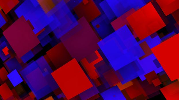 Abstract background with colorful rectangles. Seamless loop