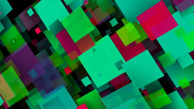 Abstract background with colorful rectangles. Seamless loop