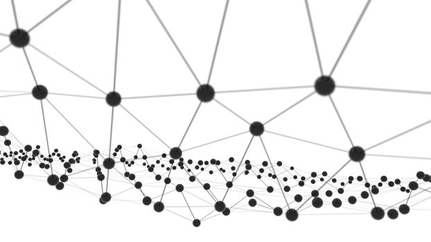 Concept of Network or Internet Communication. 3d illustration. White background