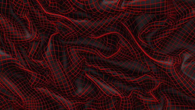 3D Illustration Abstract Black Background with Glare and with the Red