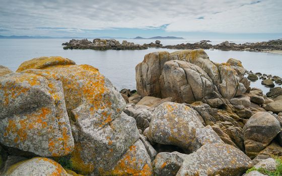 Beautiful landscape of Galicia, coastline close to O Grove, Spain, Europe
