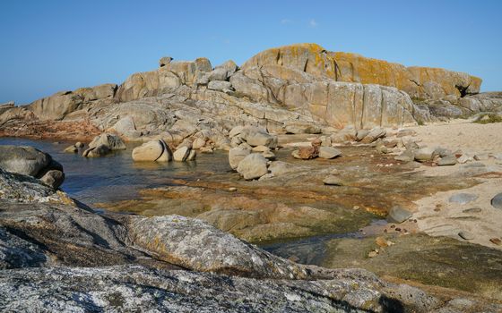 Beautiful landscape of Galicia, coastline close to O Grove, Spain, Europe