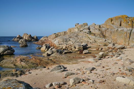 Beautiful landscape of Galicia, coastline close to O Grove, Spain, Europe