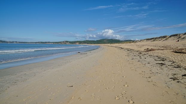 Beautiful beach Playa de A Lanzada close to O Grove, coast of Galicia, Spain 