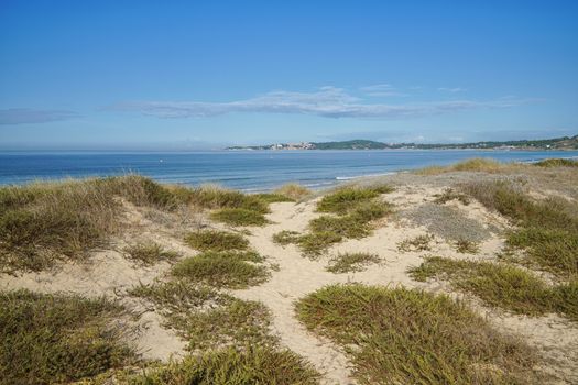 Beautiful beach Playa de A Lanzada close to O Grove, coast of Galicia, Spain 