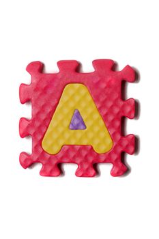 Foam puzzle letter uppercase isolated on a white background.