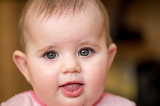 cute infant baby girl - the first year of the new life