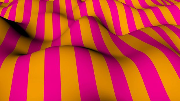 Abstract background with waving of colorful stripes. 3d rendering