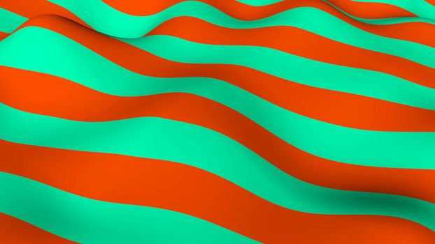 Abstract background with waving of colorful stripes. 3d rendering