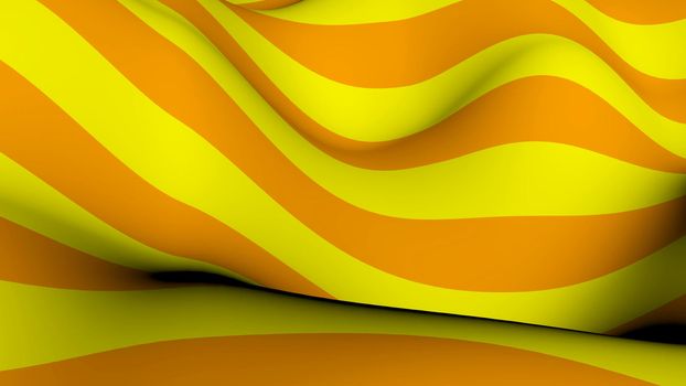 Abstract background with waving of colorful stripes. 3d rendering